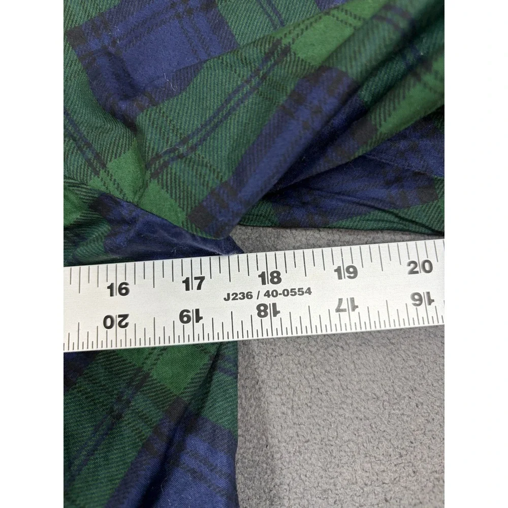 Old Navy Peplum Top Women M Green Blue Plaid Puff Sleeve Smocked Back Cotton New